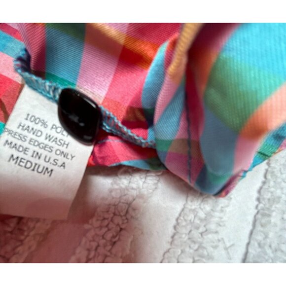 Beluva San Francisco Womens Button Up 3/4 Sleeve Plaid Pleated Shirt Medium - Picture 8 of 8